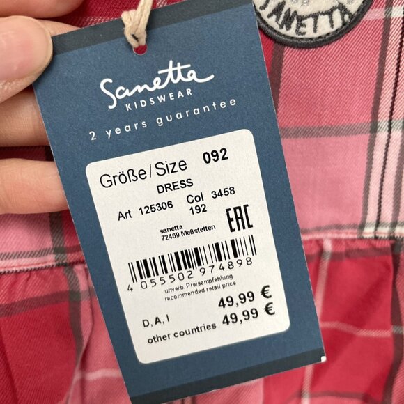 NWT Sanetta Red Plaid Dress - Picture 8 of 8